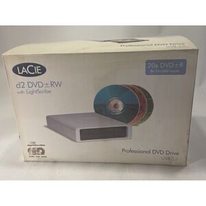 LaCie d2 DVD RW Drive with LightScribe Professional Hi Speed USB 20 and FireWire